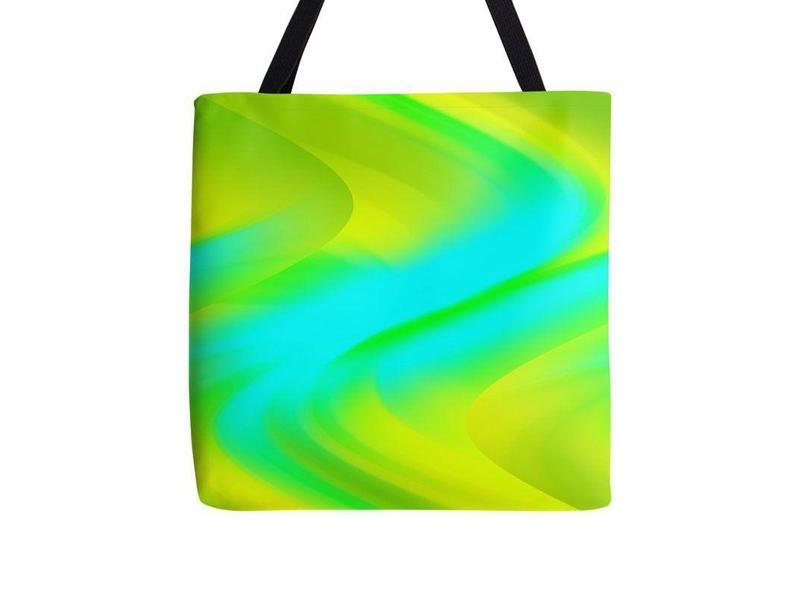 Tote Bags-DREAM PATH Tote Bags-Greens &amp; Yellows &amp; Light Blues-from COLORADDICTED.COM-