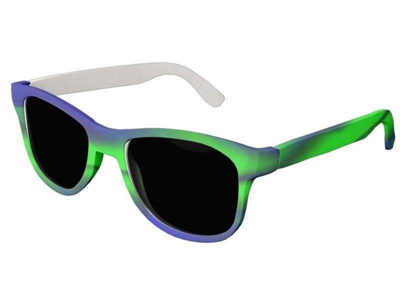 Wayfarer Sunglasses-DREAM PATH Wayfarer Sunglasses (white background)-Blues & Greens-from COLORADDICTED.COM-
