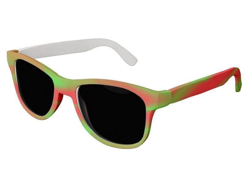 Wayfarer Sunglasses-DREAM PATH Wayfarer Sunglasses (white background)-Greens &amp; Reds-from COLORADDICTED.COM-