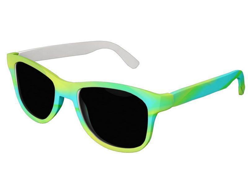 Wayfarer Sunglasses-DREAM PATH Wayfarer Sunglasses (white background)-Greens, Yellows &amp; Light Blues-from COLORADDICTED.COM-