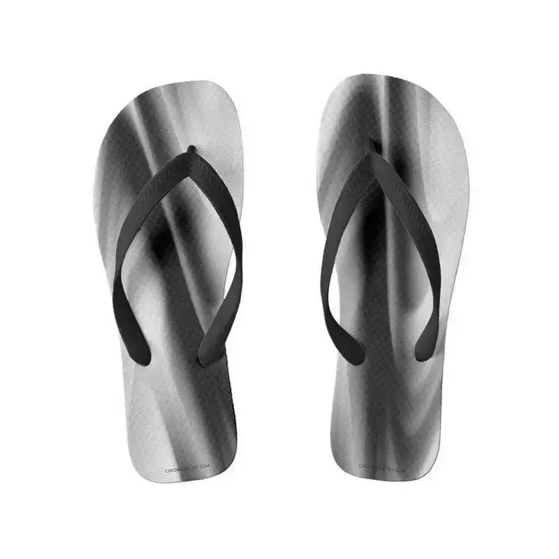 Flip Flops-DREAM PATH Wide-Strap Flip Flops-Black & Grays & White-from COLORADDICTED.COM-