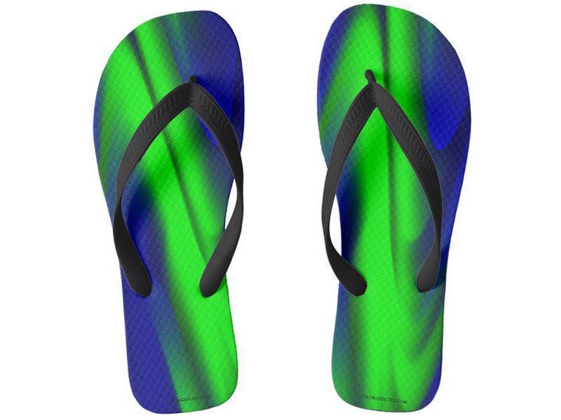 Flip Flops-DREAM PATH Wide-Strap Flip Flops-Blues &amp; Greens-from COLORADDICTED.COM-