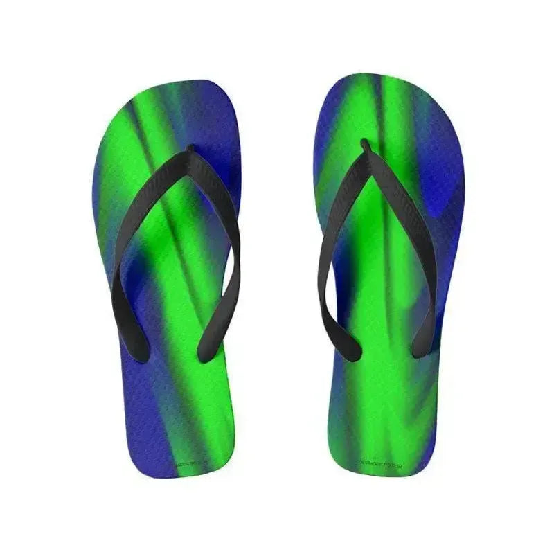Flip Flops-DREAM PATH Wide-Strap Flip Flops-Blues & Greens-from COLORADDICTED.COM-