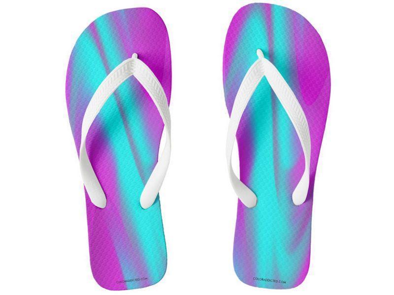 Flip Flops-DREAM PATH Wide-Strap Flip Flops-Purples &amp; Turquoises-from COLORADDICTED.COM-