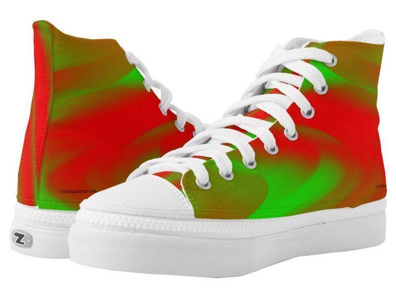 ZipZ High-Top Sneakers-DREAM PATH ZipZ High-Top Sneakers-Greens &amp; Reds-from COLORADDICTED.COM-