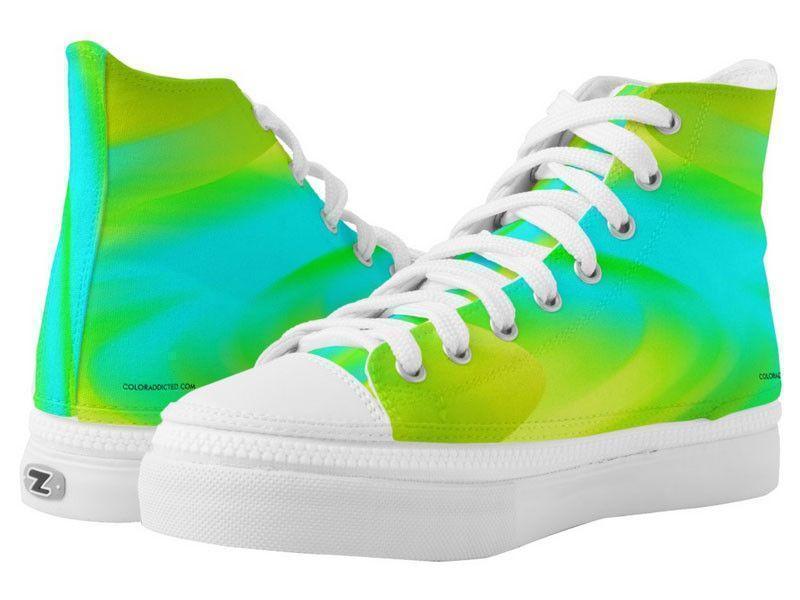 ZipZ High-Top Sneakers-DREAM PATH ZipZ High-Top Sneakers-Greens &amp; Yellows &amp; Light Blues-from COLORADDICTED.COM-