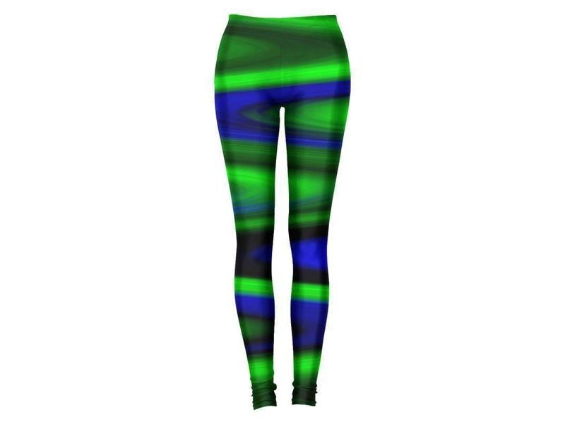 Leggings-MORE WAVY #1 Leggings-Blues &amp; Greens-from COLORADDICTED.COM-