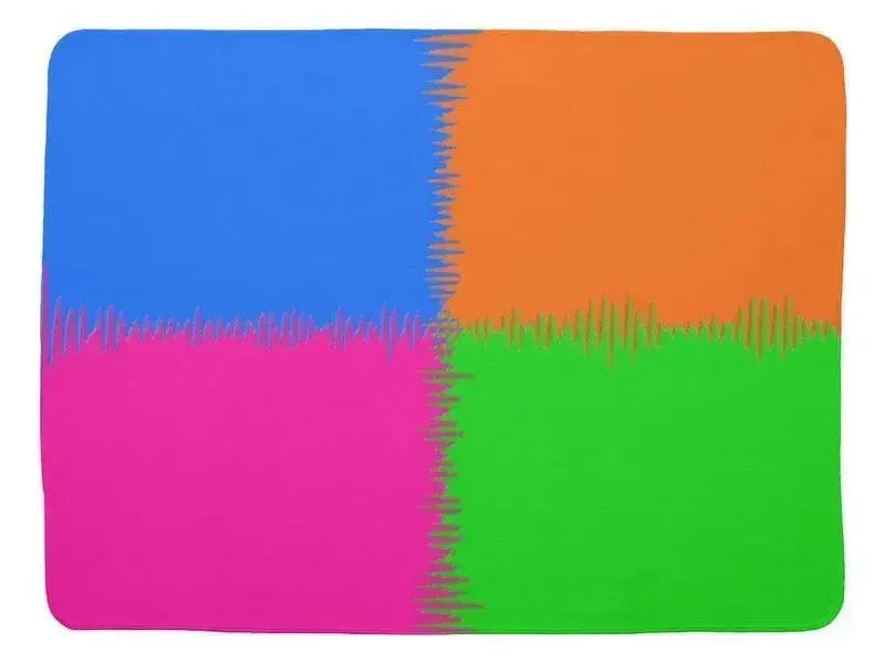 Baby Blankets-QUARTERS Baby Blankets-Orange, Fuchsia, Blue & Green-from COLORADDICTED.COM-