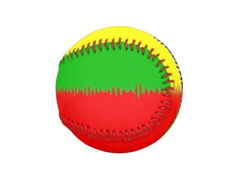 Baseballs-QUARTERS Baseballs-Red &amp; Blue &amp; Green &amp; Yellow-from COLORADDICTED.COM-