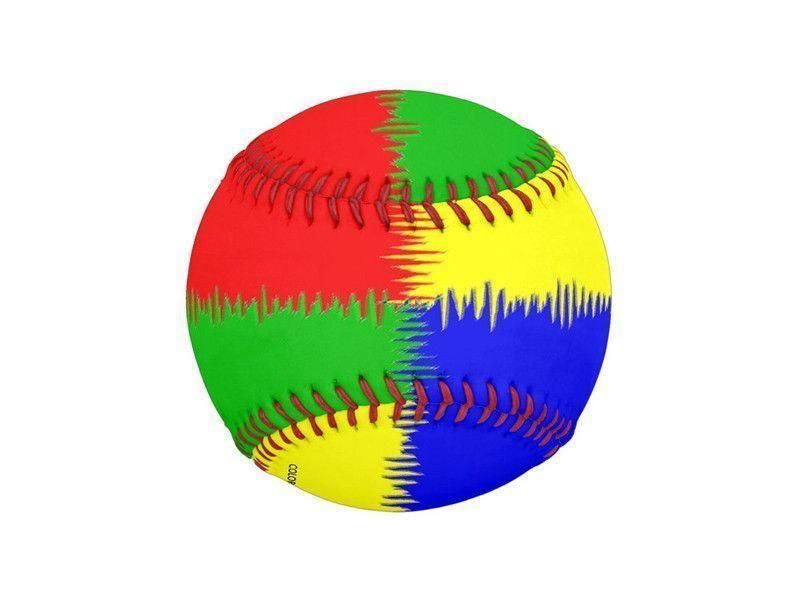 Baseballs-QUARTERS Baseballs-Red & Blue & Green & Yellow-from COLORADDICTED.COM-