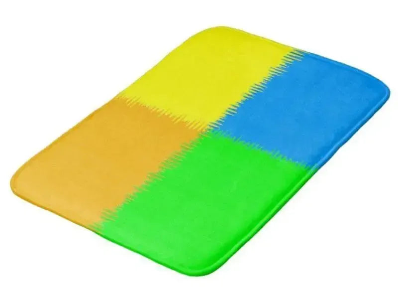 Bath Mats-QUARTERS Bath Mats-Orange, Blue, Green & Yellow-from COLORADDICTED.COM-