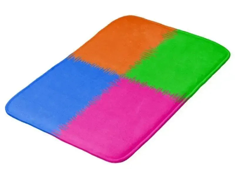 Bath Mats-QUARTERS Bath Mats-Orange, Fuchsia, Blue & Green-from COLORADDICTED.COM-