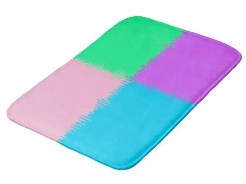 Bath Mats-QUARTERS Bath Mats-Pink, Light Blue, Light Green & Light Purple-from COLORADDICTED.COM-