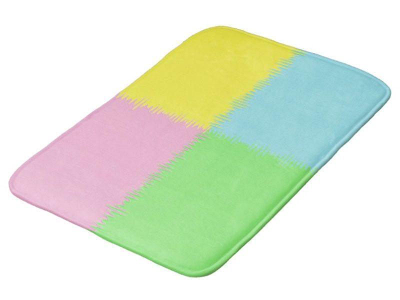 Bath Mats-QUARTERS Bath Mats-Pink, Light Blue, Light Green &amp; Light Yellow-from COLORADDICTED.COM-