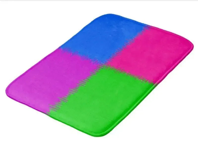 Bath Mats-QUARTERS Bath Mats-Purple, Fuchsia, Blue & Green-from COLORADDICTED.COM-