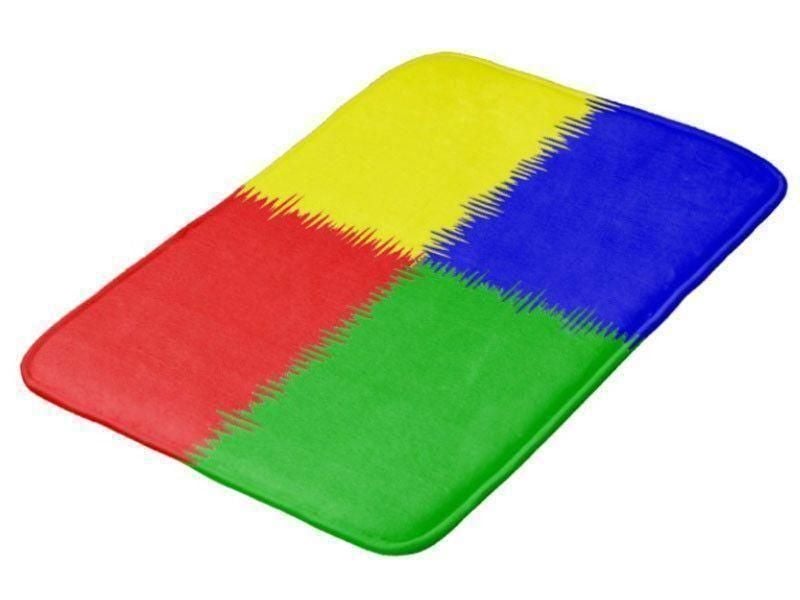 Bath Mats-QUARTERS Bath Mats-Red, Blue, Green &amp; Yellow-from COLORADDICTED.COM-