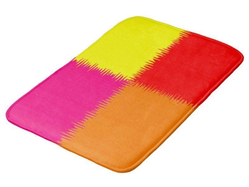 Bath Mats-QUARTERS Bath Mats-Red, Orange, Fuchsia &amp; Yellow-from COLORADDICTED.COM-