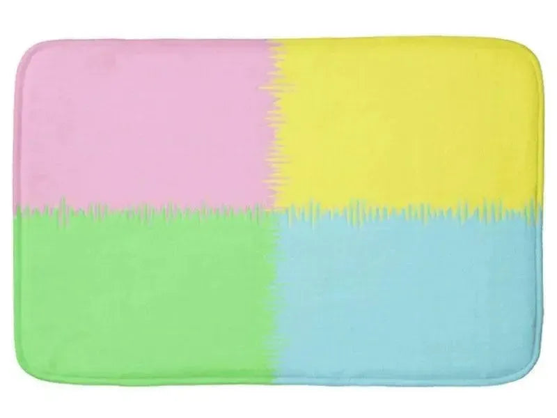 Bath Mats-QUARTERS Bath Mats-Pink, Light Blue, Light Green & Light Yellow-from COLORADDICTED.COM-