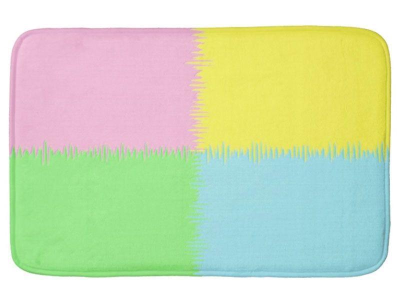 Bath Mats-QUARTERS Bath Mats-Pink, Light Blue, Light Green & Light Yellow-from COLORADDICTED.COM-