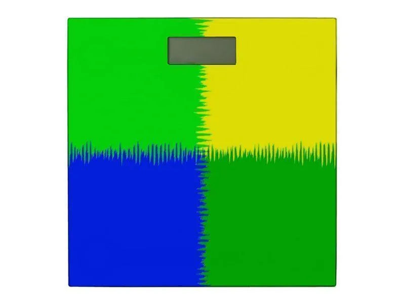 Bathroom Scales-QUARTERS Bathroom Scales-Blue, Greens & Yellow-from COLORADDICTED.COM-
