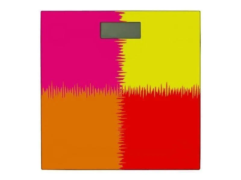 Bathroom Scales-QUARTERS Bathroom Scales-Red, Orange, Fuchsia & Yellow-from COLORADDICTED.COM-