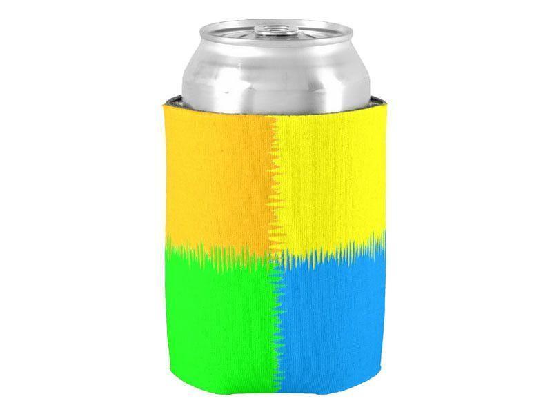 Can Cooler Sleeves – Can Koozies-QUARTERS Bottle &amp; Can Cooler Sleeves – Bottle &amp; Can Koozies-Orange &amp; Blue &amp; Green &amp; Yellow-from COLORADDICTED.COM-