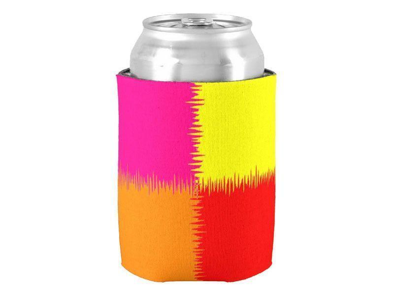 Can Cooler Sleeves – Can Koozies-QUARTERS Bottle &amp; Can Cooler Sleeves – Bottle &amp; Can Koozies-Red &amp; Orange &amp; Fuchsia &amp; Yellow-from COLORADDICTED.COM-