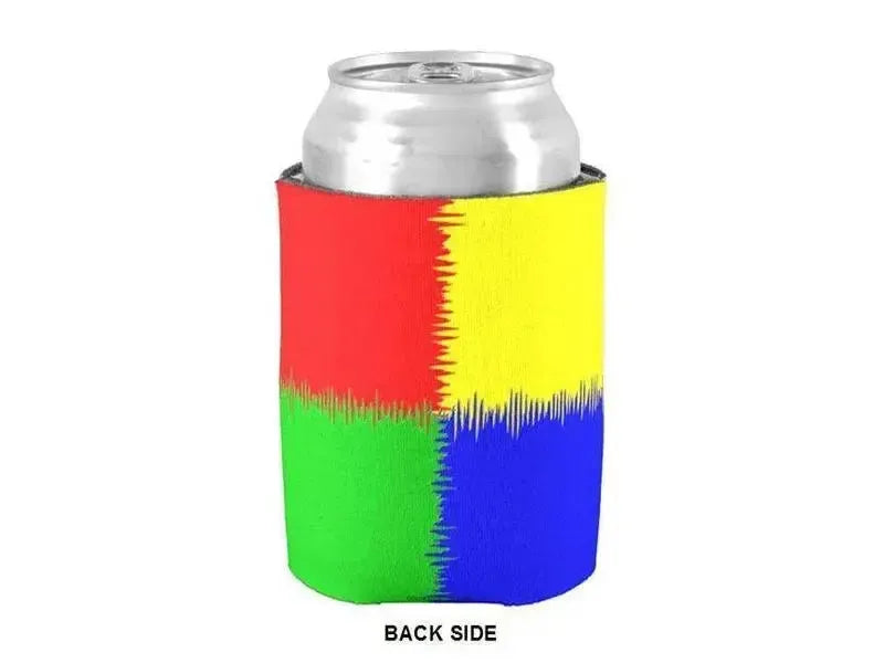 Can Cooler Sleeves – Can Koozies-QUARTERS Bottle & Can Cooler Sleeves – Bottle & Can Koozies-Red & Blue & Green & Yellow-from COLORADDICTED.COM-