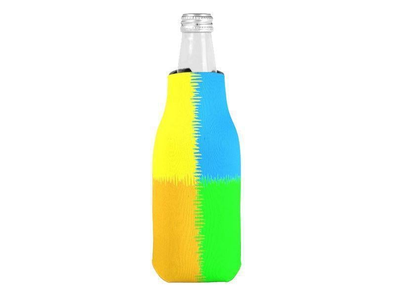 Bottle Cooler Sleeves – Bottle Koozies-QUARTERS Bottle Cooler Sleeves – Bottle Koozies-Orange &amp; Blue &amp; Green &amp; Yellow-from COLORADDICTED.COM-