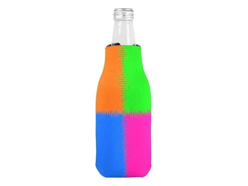 Bottle Cooler Sleeves – Bottle Koozies-QUARTERS Bottle Cooler Sleeves – Bottle Koozies-Orange & Fuchsia & Blue & Green-from COLORADDICTED.COM-