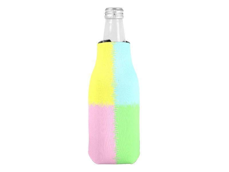 Bottle Cooler Sleeves – Bottle Koozies-QUARTERS Bottle Cooler Sleeves – Bottle Koozies-Pink &amp; Light Blue &amp; Light Green &amp; Light Yellow-from COLORADDICTED.COM-