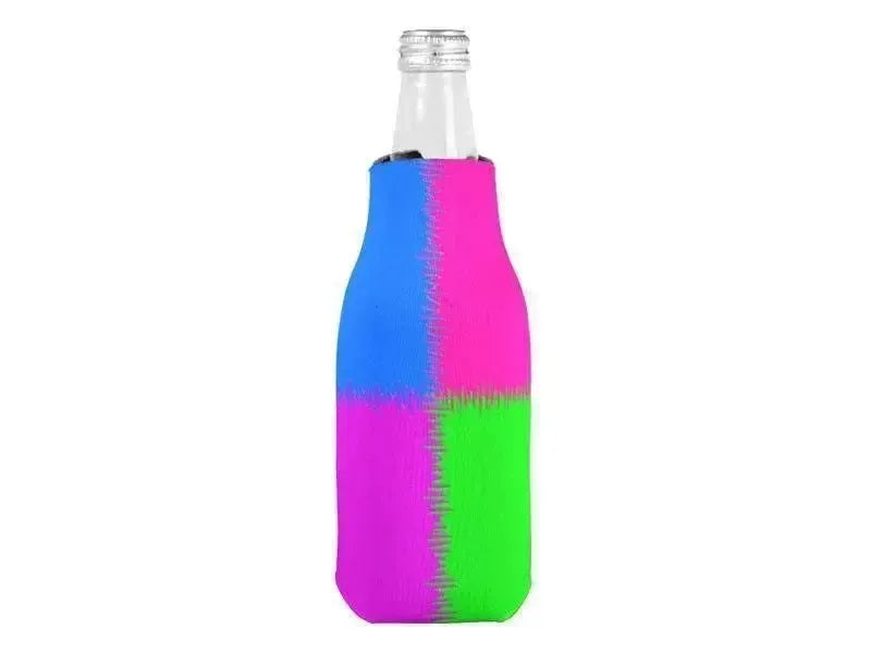 Bottle Cooler Sleeves – Bottle Koozies-QUARTERS Bottle Cooler Sleeves – Bottle Koozies-Purple & Fuchsia & Blue & Green-from COLORADDICTED.COM-