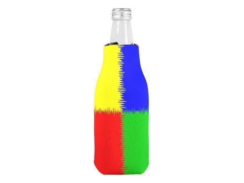 Bottle Cooler Sleeves – Bottle Koozies-QUARTERS Bottle Cooler Sleeves – Bottle Koozies-Red &amp; Blue &amp; Green &amp; Yellow-from COLORADDICTED.COM-