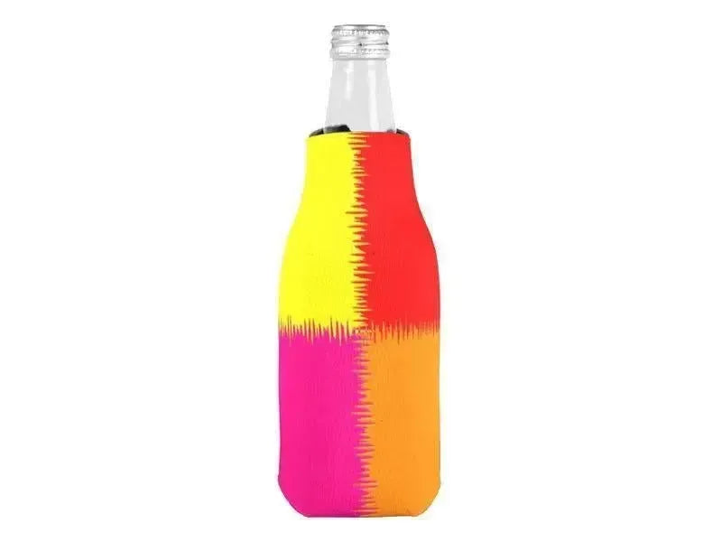 Bottle Cooler Sleeves – Bottle Koozies-QUARTERS Bottle Cooler Sleeves – Bottle Koozies-Red & Orange & Fuchsia & Yellow-from COLORADDICTED.COM-