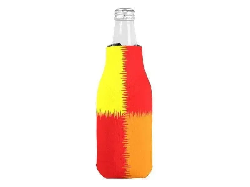 Bottle Cooler Sleeves – Bottle Koozies-QUARTERS Bottle Cooler Sleeves – Bottle Koozies-Reds & Orange & Yellow-from COLORADDICTED.COM-