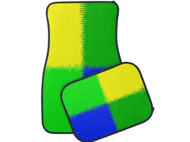 Car Mats-QUARTERS Car Mats Sets-Blues &amp; Greens &amp; Yellow-from COLORADDICTED.COM-