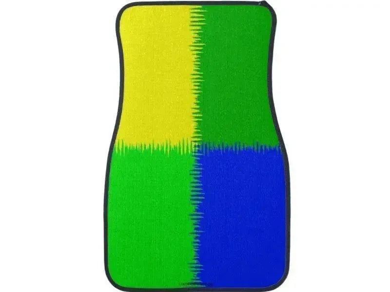 Car Mats-QUARTERS Car Mats Sets-Blues & Greens & Yellow-from COLORADDICTED.COM-