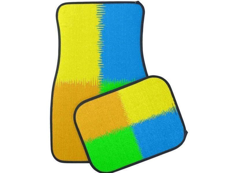 Car Mats-QUARTERS Car Mats Sets-Orange &amp; Blue &amp; Green &amp; Yellow-from COLORADDICTED.COM-