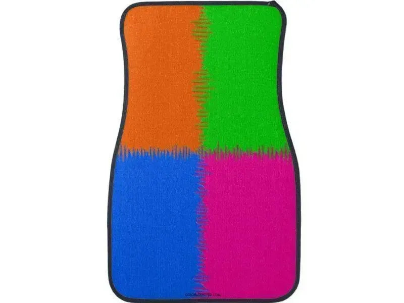 Car Mats-QUARTERS Car Mats Sets-Orange & Fuchsia & Blue & Green-from COLORADDICTED.COM-