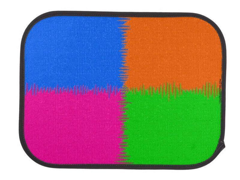 Car Mats-QUARTERS Car Mats Sets-Orange &amp; Fuchsia &amp; Blue &amp; Green-from COLORADDICTED.COM-