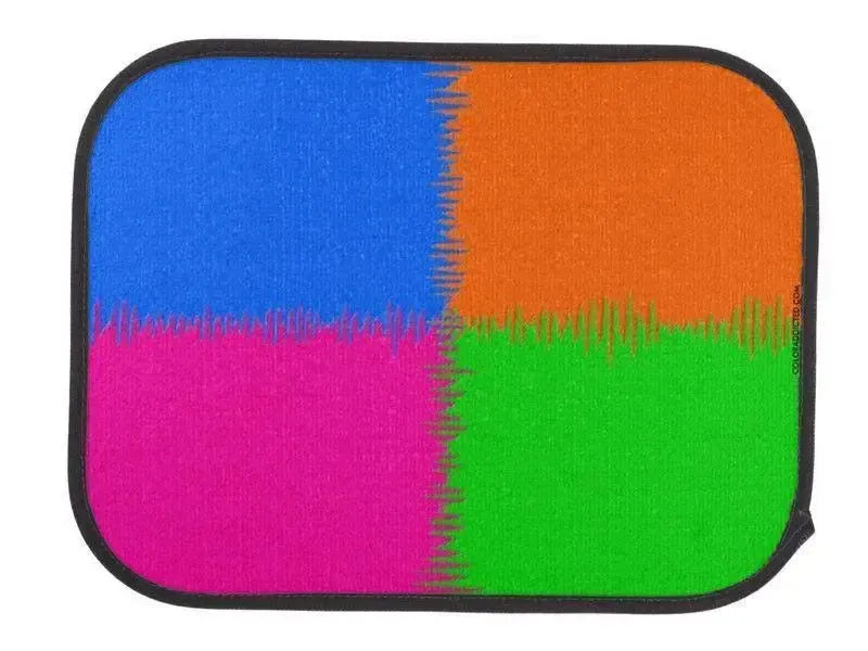 Car Mats-QUARTERS Car Mats Sets-Orange & Fuchsia & Blue & Green-from COLORADDICTED.COM-