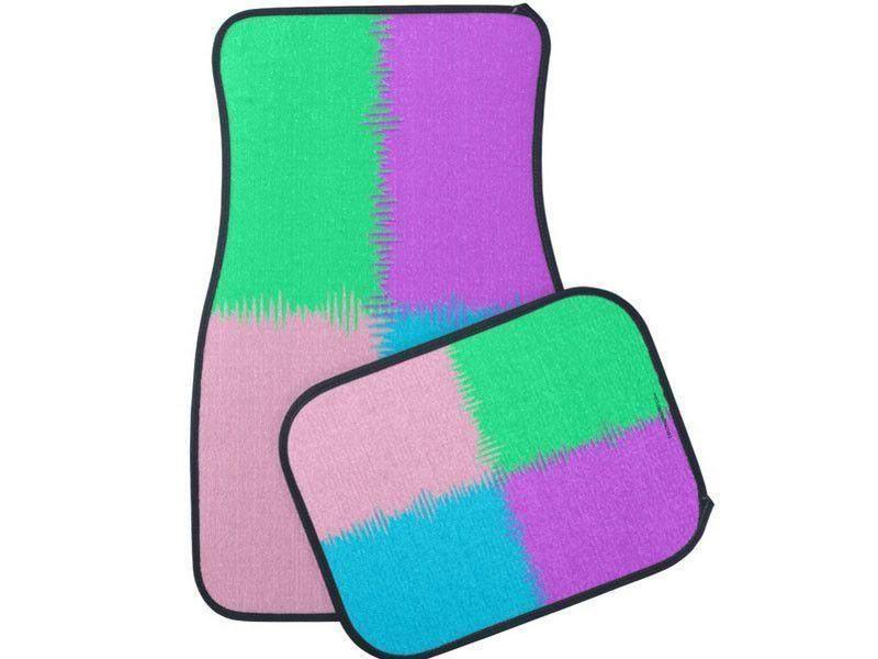 Car Mats-QUARTERS Car Mats Sets-Pink &amp; Light Blue &amp; Light Green &amp; Light Purple-from COLORADDICTED.COM-