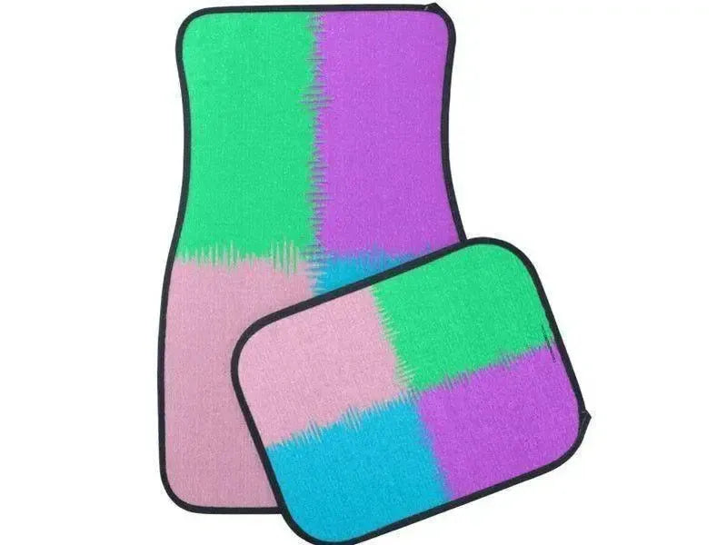 Car Mats-QUARTERS Car Mats Sets-Pink & Light Blue & Light Green & Light Purple-from COLORADDICTED.COM-