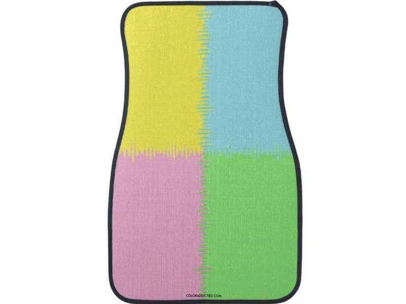 Car Mats-QUARTERS Car Mats Sets-Pink &amp; Light Blue &amp; Light Green &amp; Light Yellow-from COLORADDICTED.COM-