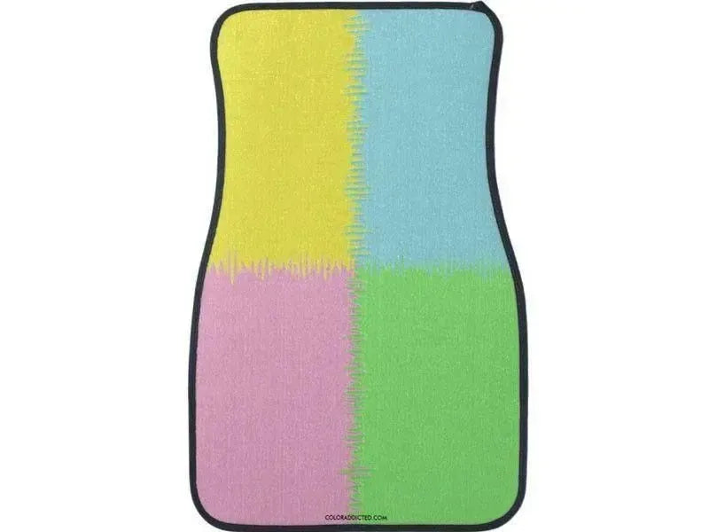 Car Mats-QUARTERS Car Mats Sets-Pink & Light Blue & Light Green & Light Yellow-from COLORADDICTED.COM-