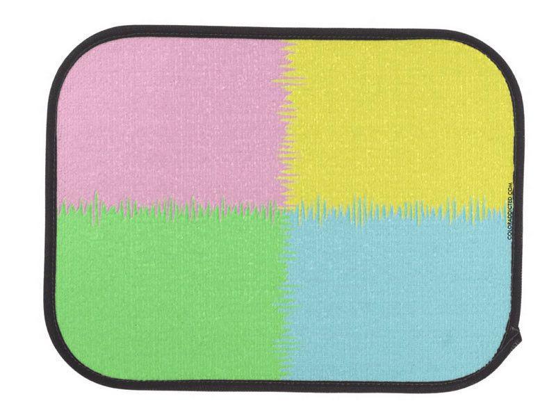 Car Mats-QUARTERS Car Mats Sets-Pink &amp; Light Blue &amp; Light Green &amp; Light Yellow-from COLORADDICTED.COM-