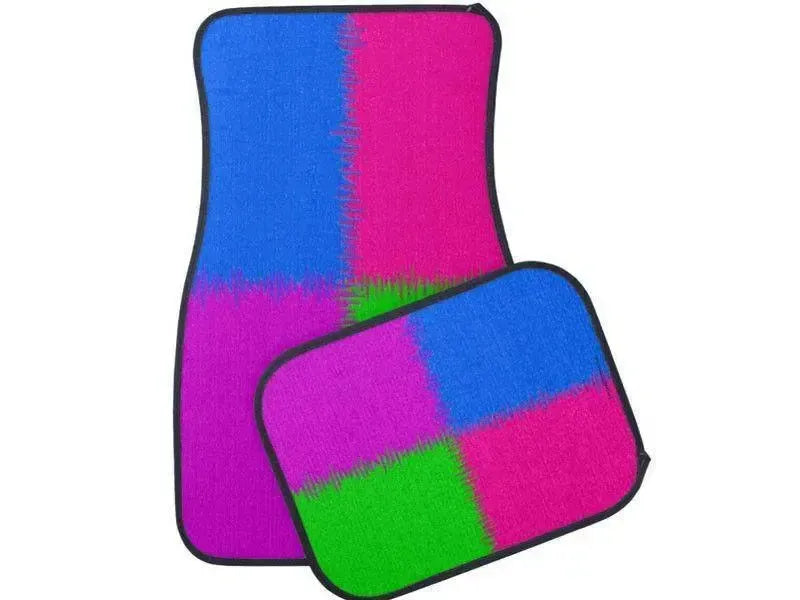 Car Mats-QUARTERS Car Mats Sets-Purple & Fuchsia & Blue & Green-from COLORADDICTED.COM-