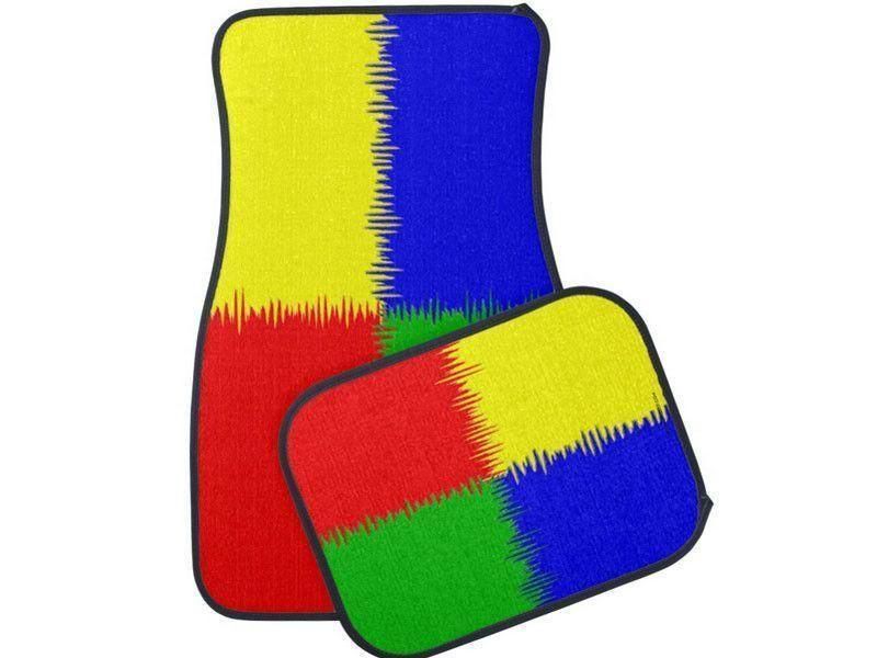Car Mats-QUARTERS Car Mats Sets-Red &amp; Blue &amp; Green &amp; Yellow-from COLORADDICTED.COM-