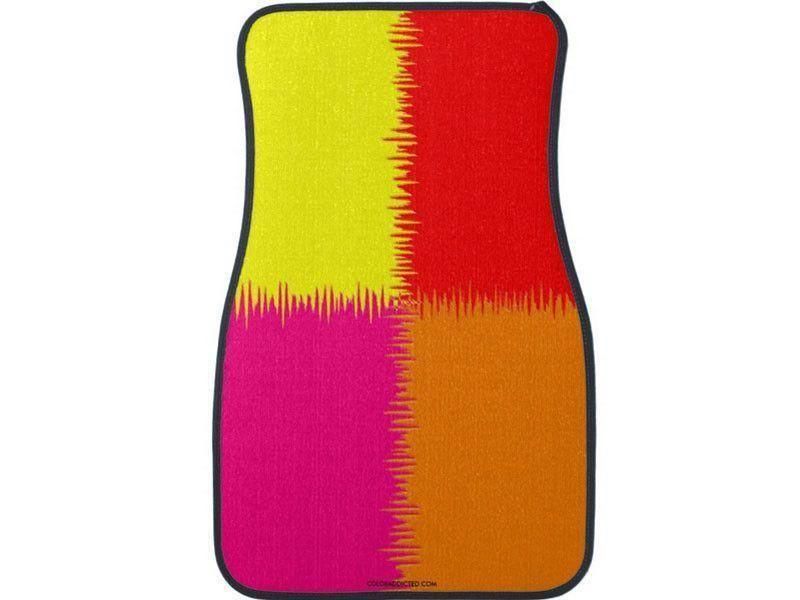 Car Mats-QUARTERS Car Mats Sets-Red &amp; Orange &amp; Fuchsia &amp; Yellow-from COLORADDICTED.COM-