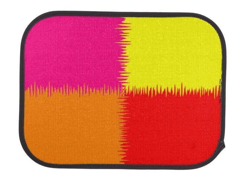 Car Mats-QUARTERS Car Mats Sets-Red &amp; Orange &amp; Fuchsia &amp; Yellow-from COLORADDICTED.COM-